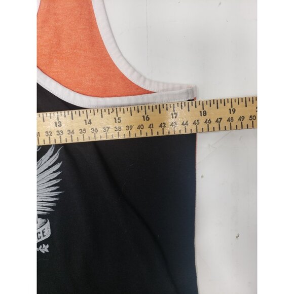 Harley Davidson Motorcycles Rhinestone Tank Top Black Orange Gray Size L - Picture 10 of 10
